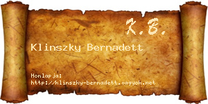 Klinszky Bernadett névjegykártya