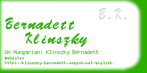 bernadett klinszky business card